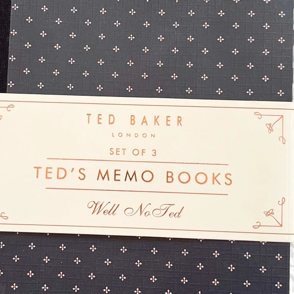 NEW Ted Baker Well NoTed Memo Notebooks Geometric and Jungle Print (Set of 3)